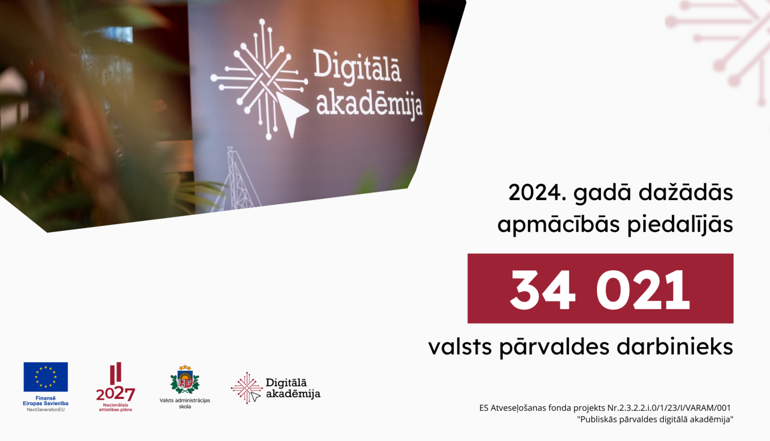 2024. gadā dažādās apmācībās piedalījās 34021 valsts pārvaldes darbinieks