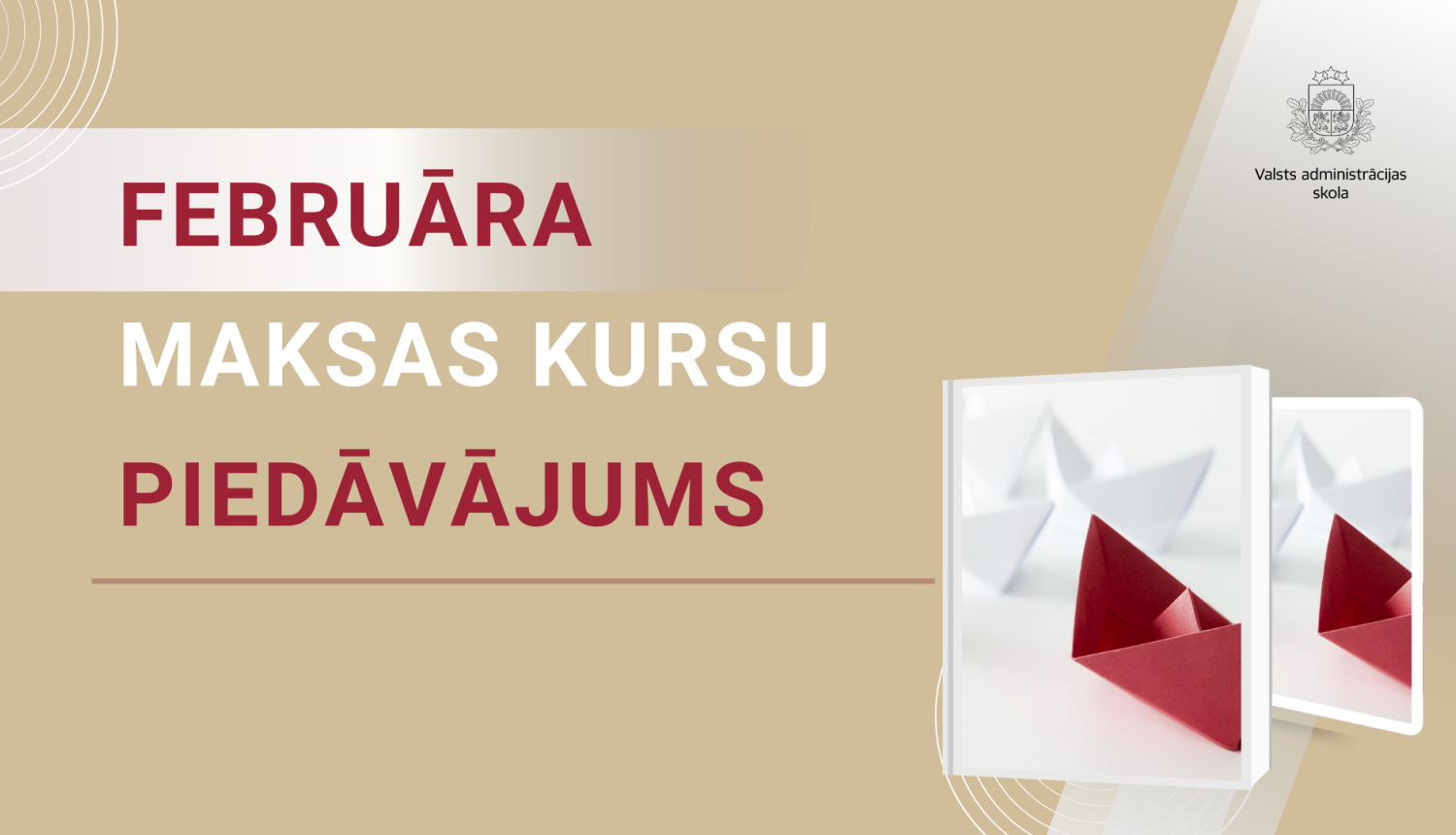 Attēlā uzraksts Februāra maksas kursu piedāvājums